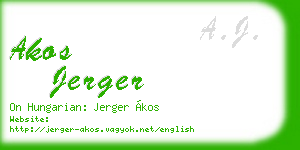 akos jerger business card